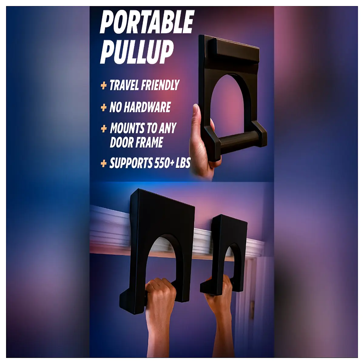 Portable Pull Up System Door Frame Rig Training Home Gym Fitness Resistance Bands Strength Building Accessories