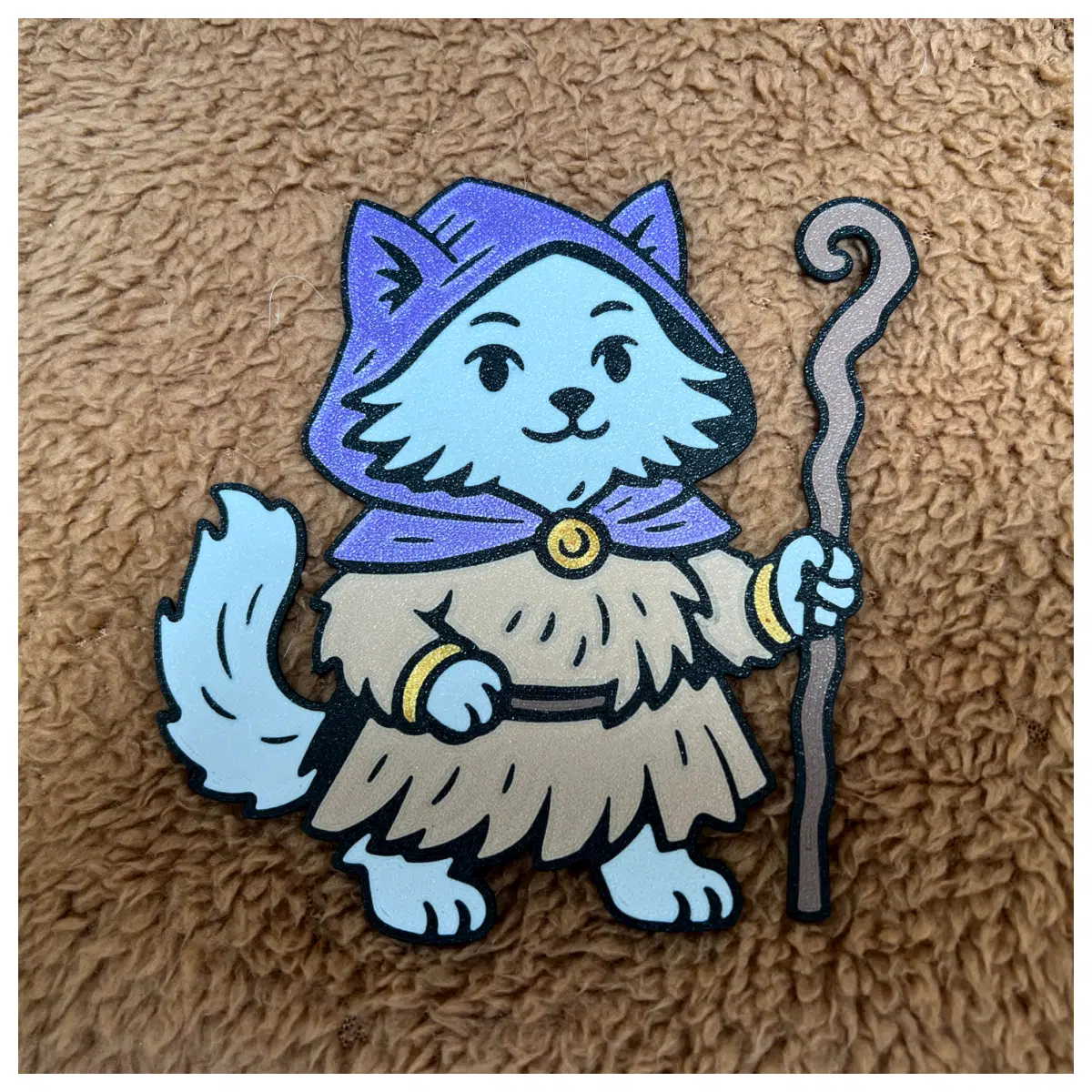 dnd wizard cat figurine magical arcane mage pet statue for bookshelf gaming room decor