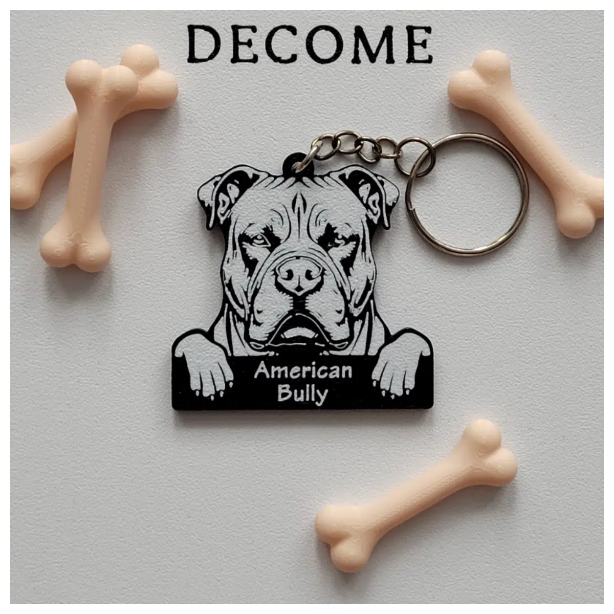 American Bully Dog Keychain Cute Dog Charm Pet Memorial Key Chain Decoration Gift Choice