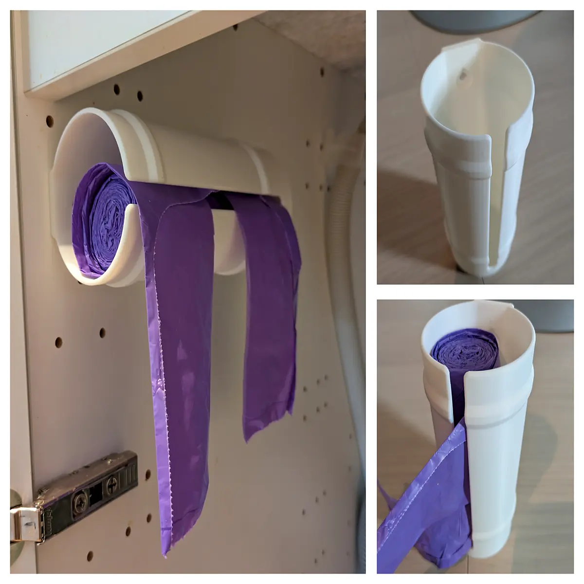 trash can liner holder dispenser for kitchen bin waste bag organizer roll