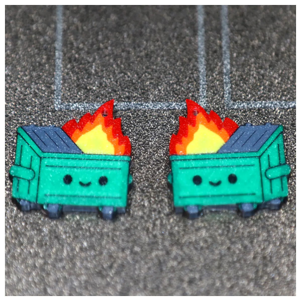trash can earrings bin shaped jewelry funny waste basket studs garbage pail drop earrings novelty trash bin accessories