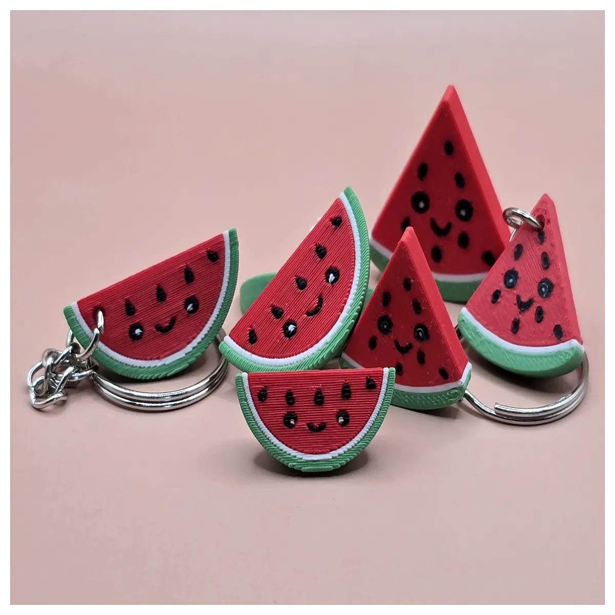 Watermelon Kawaii Mini Keychain Cute Fruit Shape Charm Phone Keychain Student Gift Cartoon Decoration