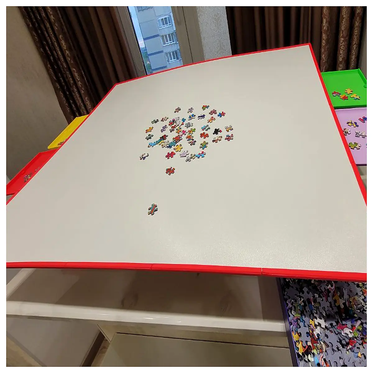 Drawer Puzzle Table Frame Optional Base Kids Learning Toy Activity Desk Puzzle Components Creative Building Set