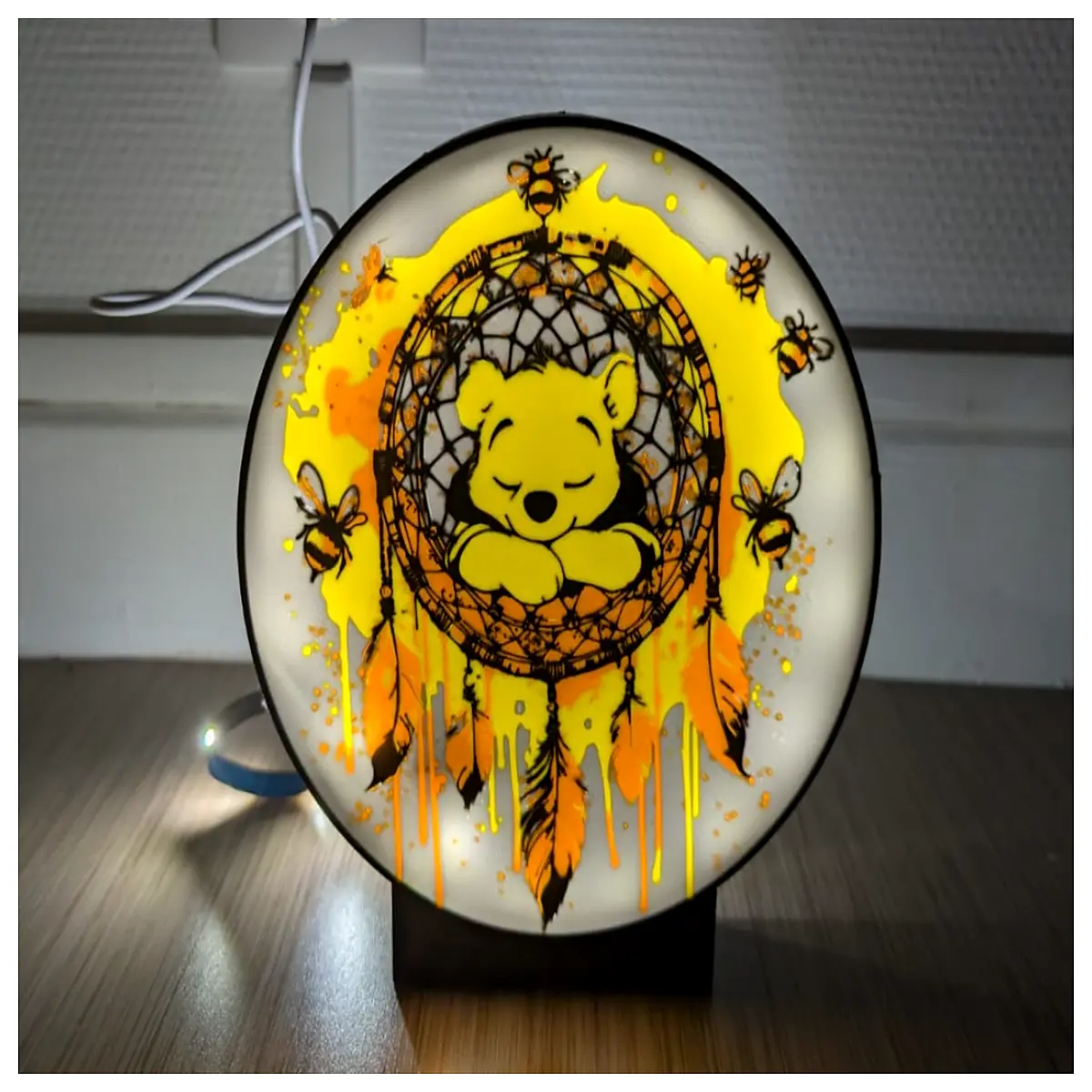 winnie the dreamcatcher night baby nursery decor soft glow for kids bedroom cute plush animal sleeping aid gift