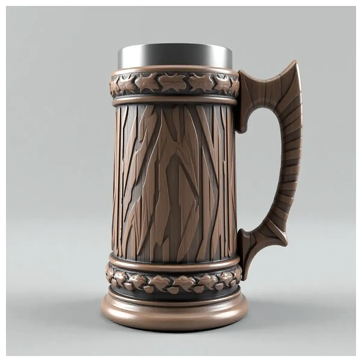 wood grain beer mug handle rustic farmhouse style pint glass for home bar craft ale