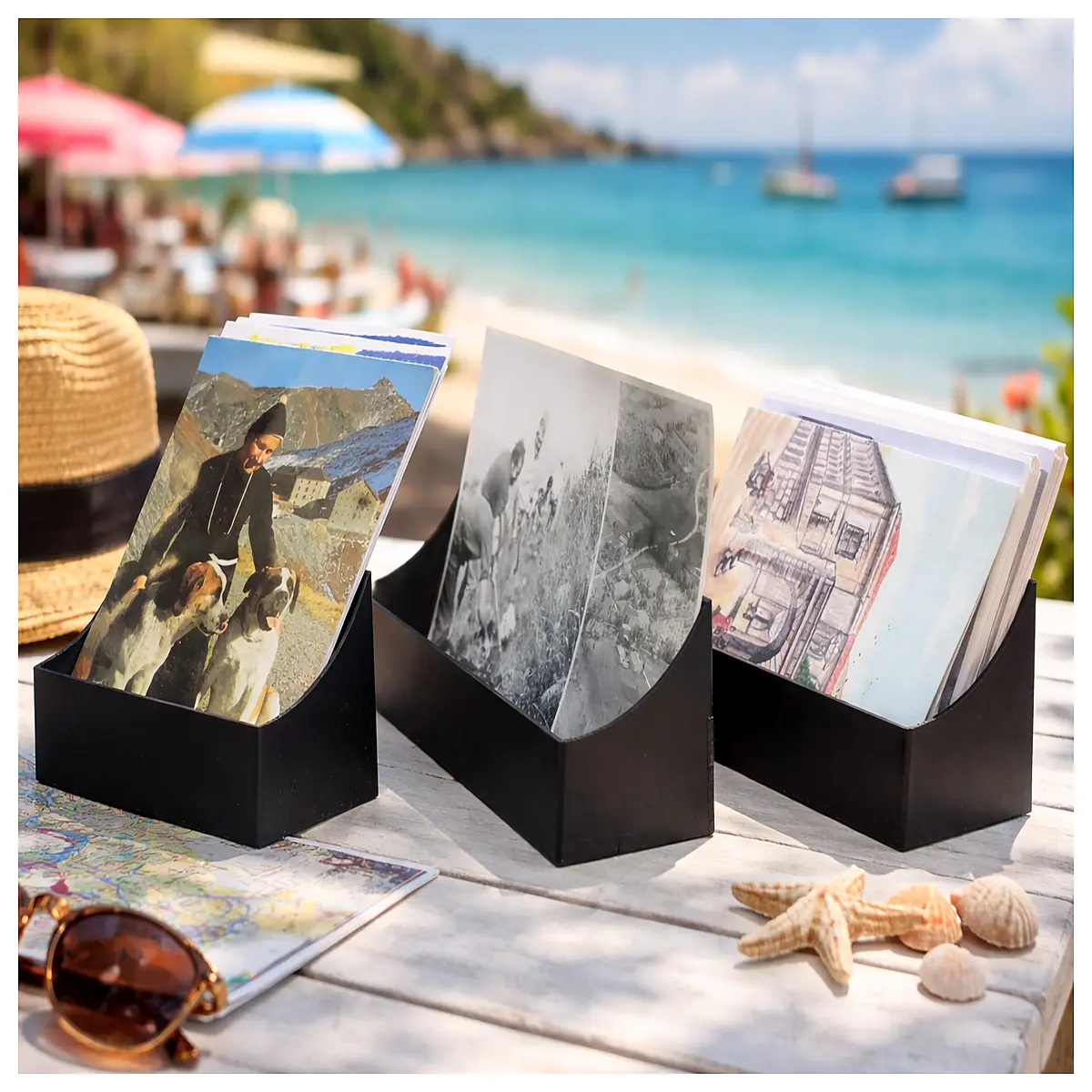 Postcard Display Stand Wall Decor Creative Shelf Simple Storage Stamp Collection Holder Home Office Use