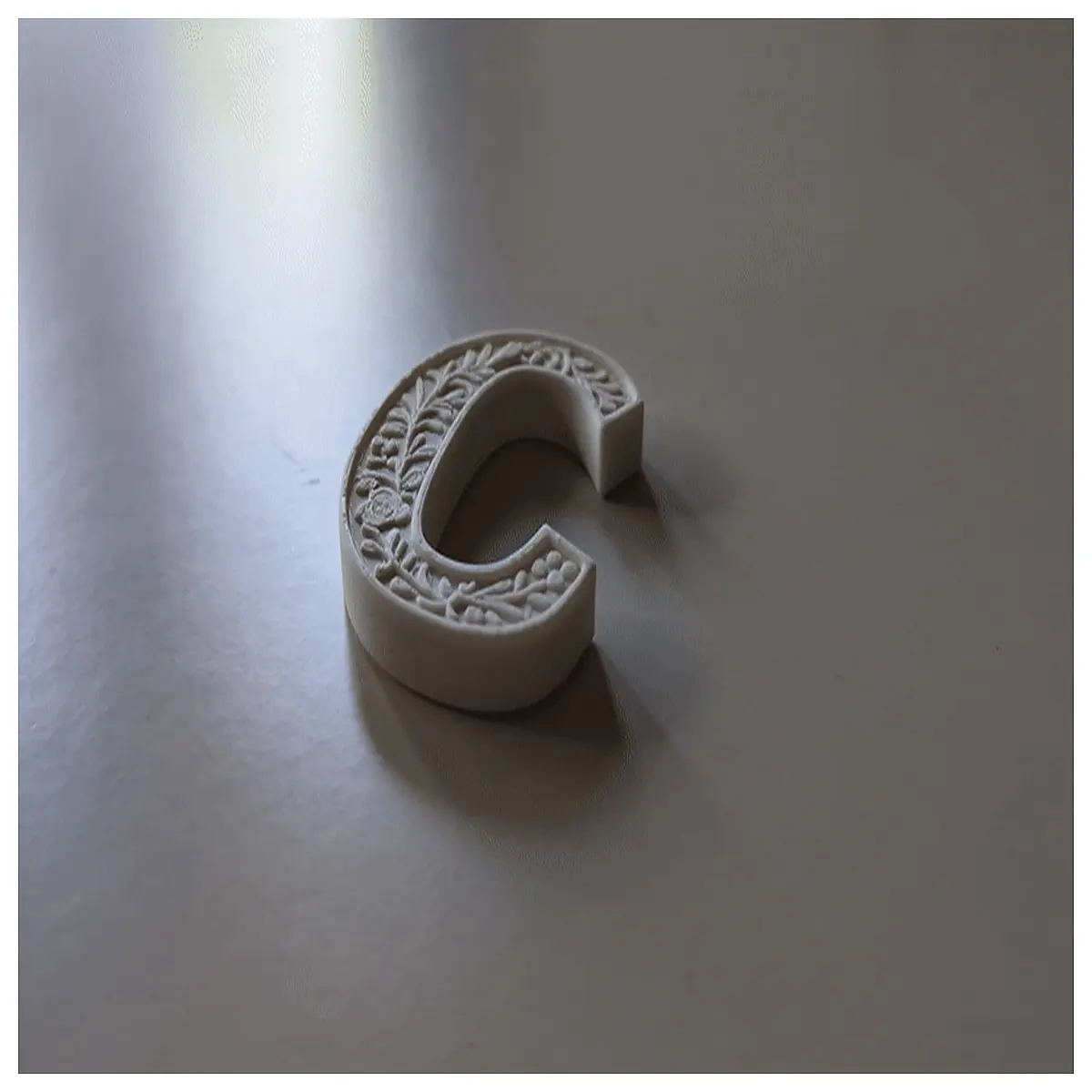 Plaster Flower 3D Letter C Decoration Wall Decor European Style Romantic Home Floral Wall Accent