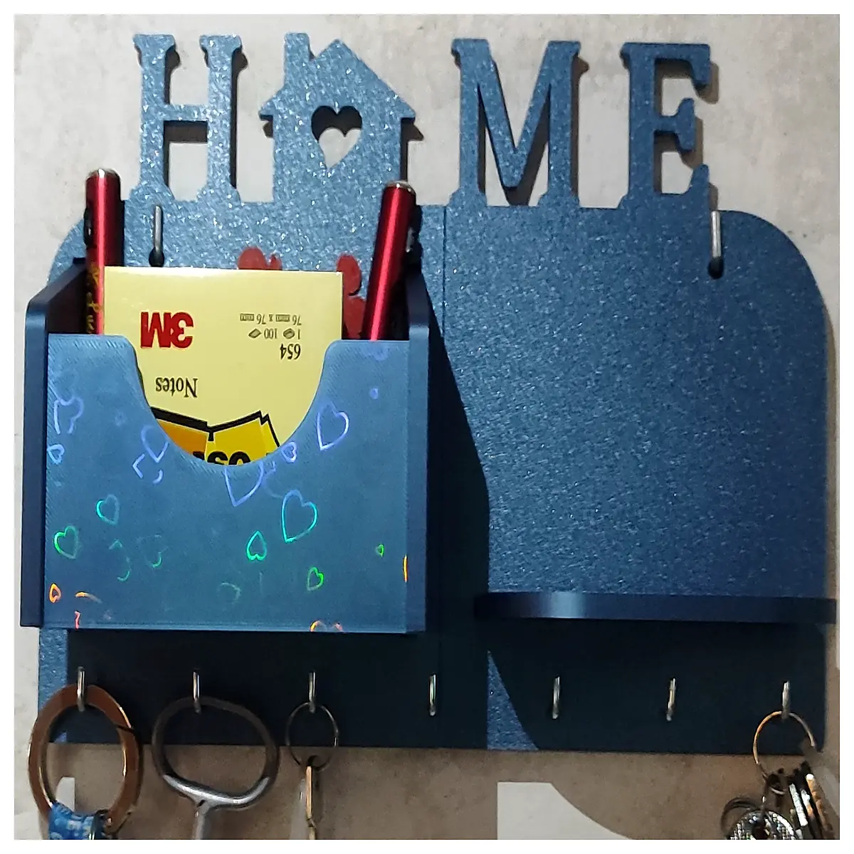 wall mounted key holder organizer rack hook for entryway home office storage metal sturdy
