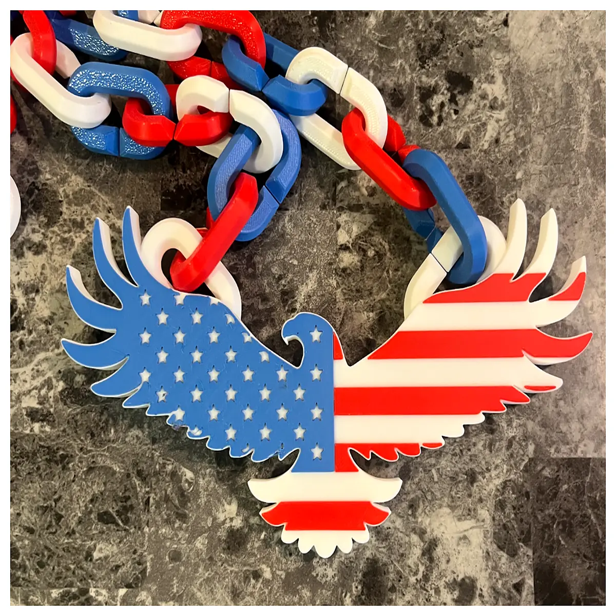 American Bald Necklace Charm Decoration Memorial Flag Accessory Hanging Chain Flag Jewelry