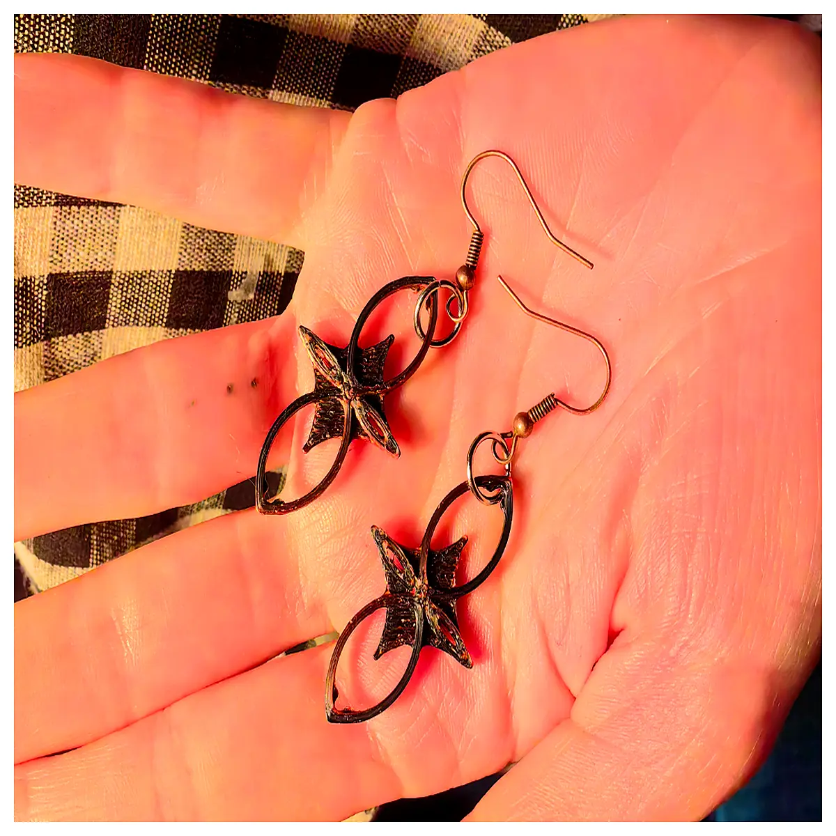 Gothic Fish Hook Earrings Women s Black Cross Pendant Long Dangle Earrings Fashion Jewelry Elegant Style 3D Sculpted