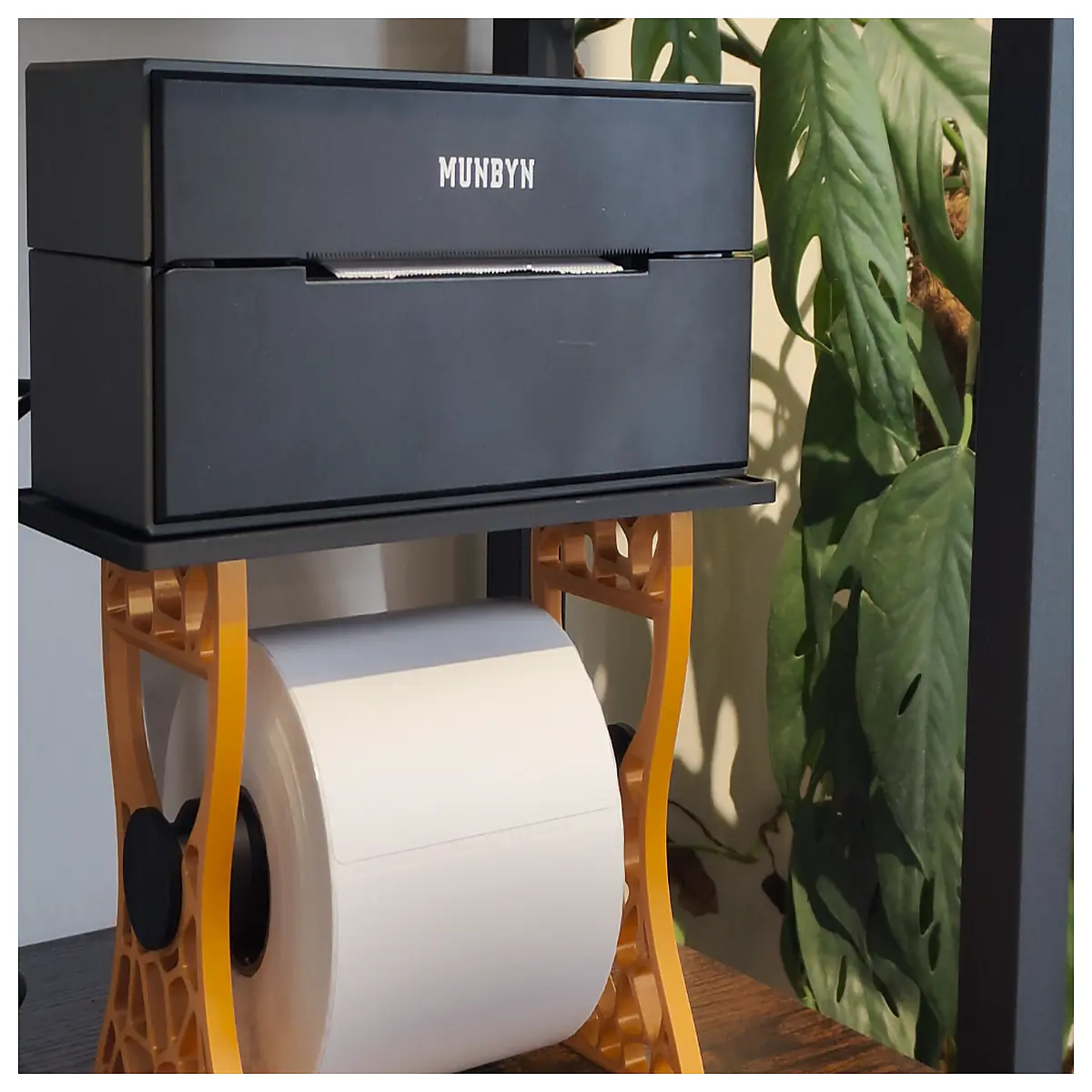 thermal printer with paper roll holder desktop organizer cable management storage for office desk tidy