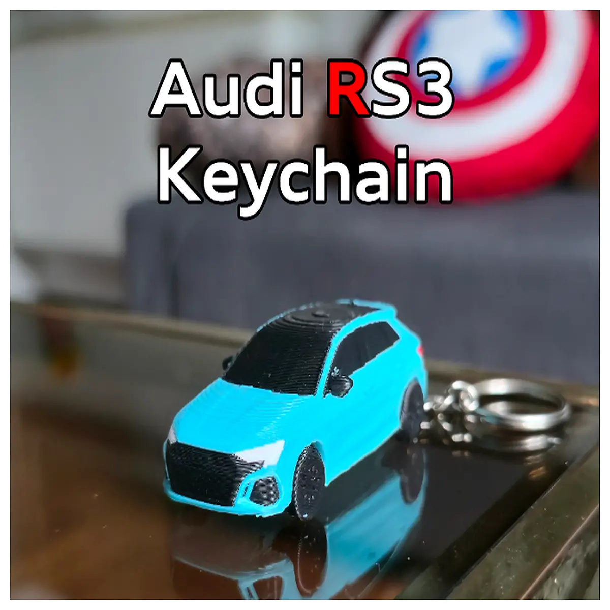 RS3 Keyring Rotating Wheel Model Car Decoration Auto Accessory Keychain Collectible