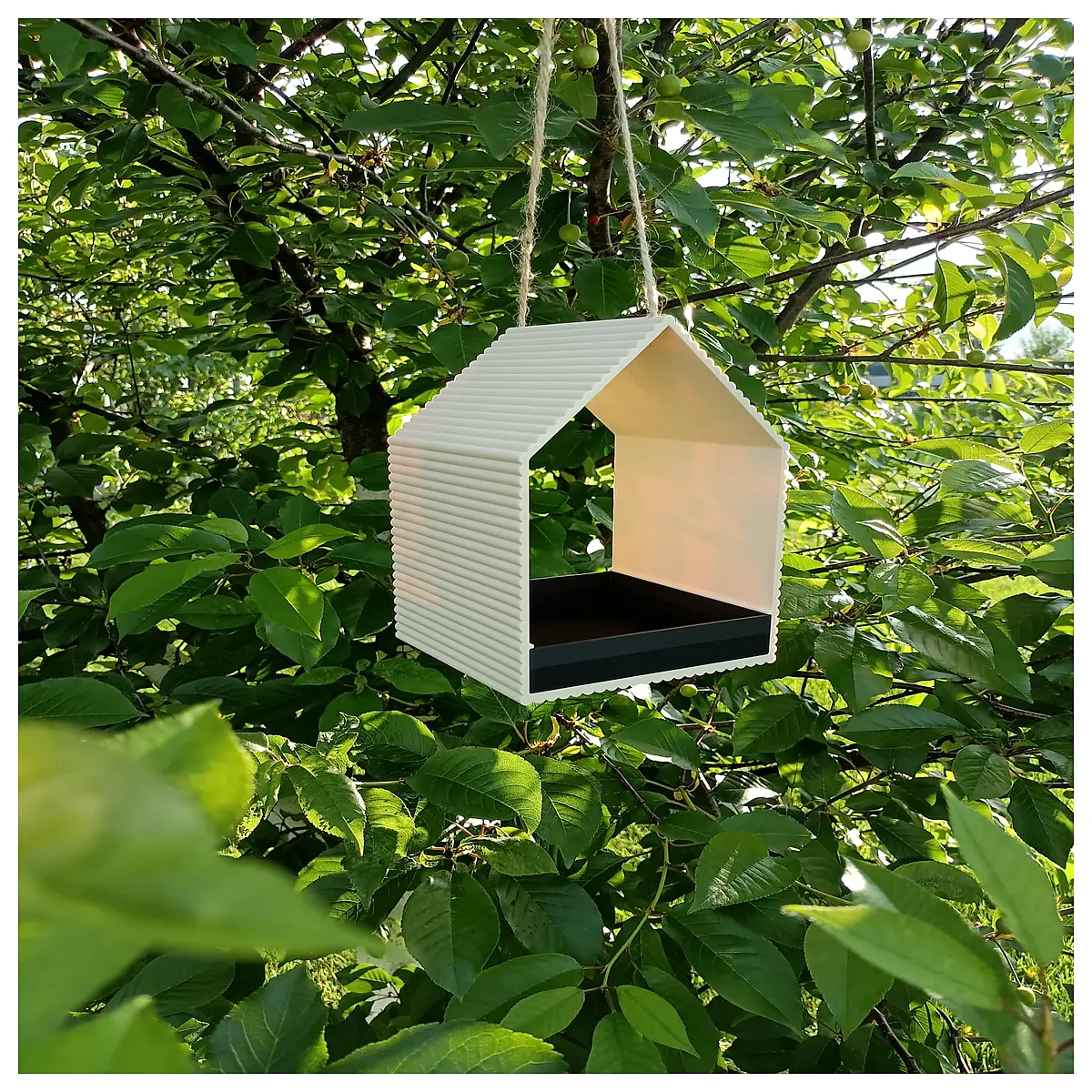 modern minimalist bird feeder house outdoor garden wild bird feeding station sleek design
