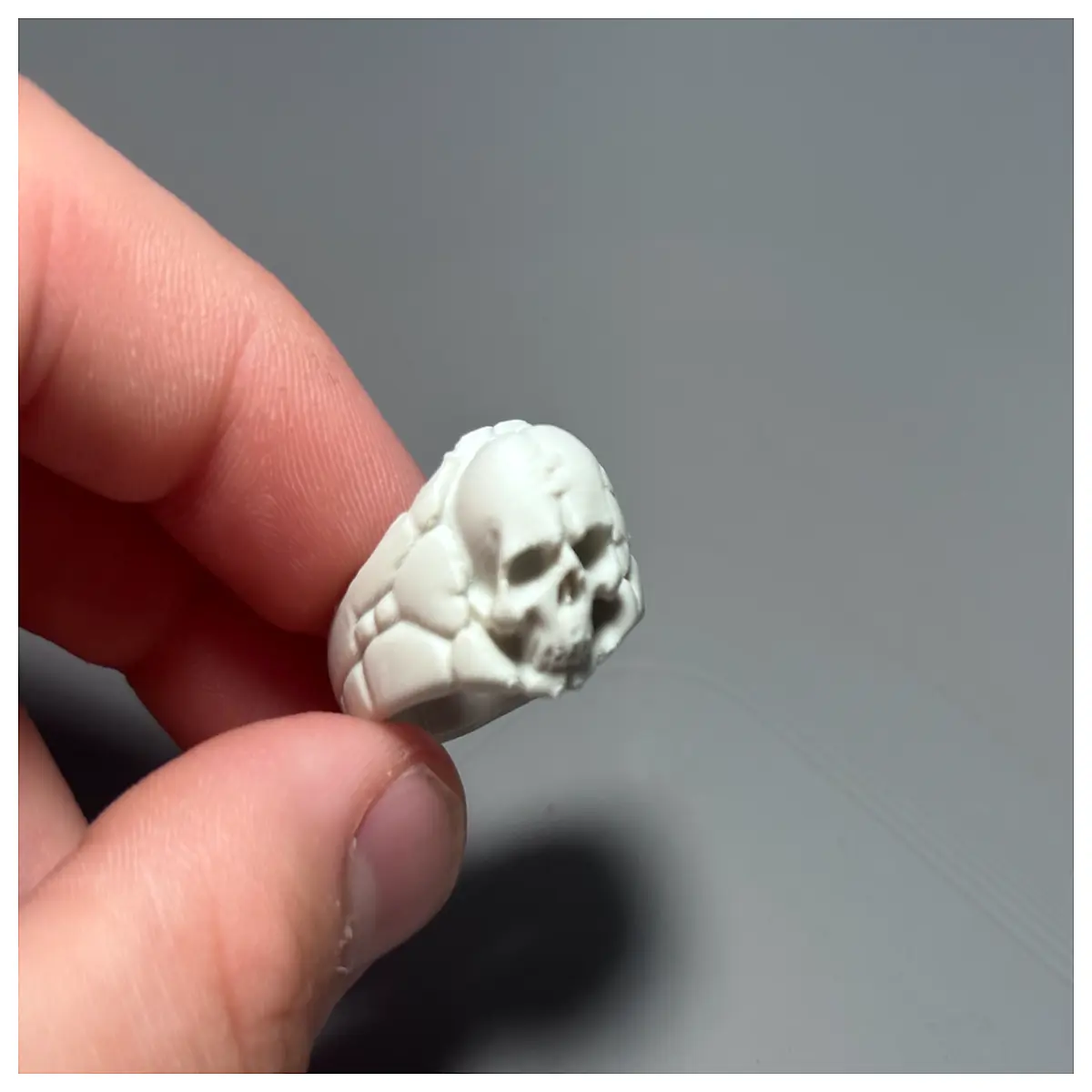 gothic silver skull ring for men women stitched leather band jewelry edgy punk alternative accessories horror aesthetic goth style