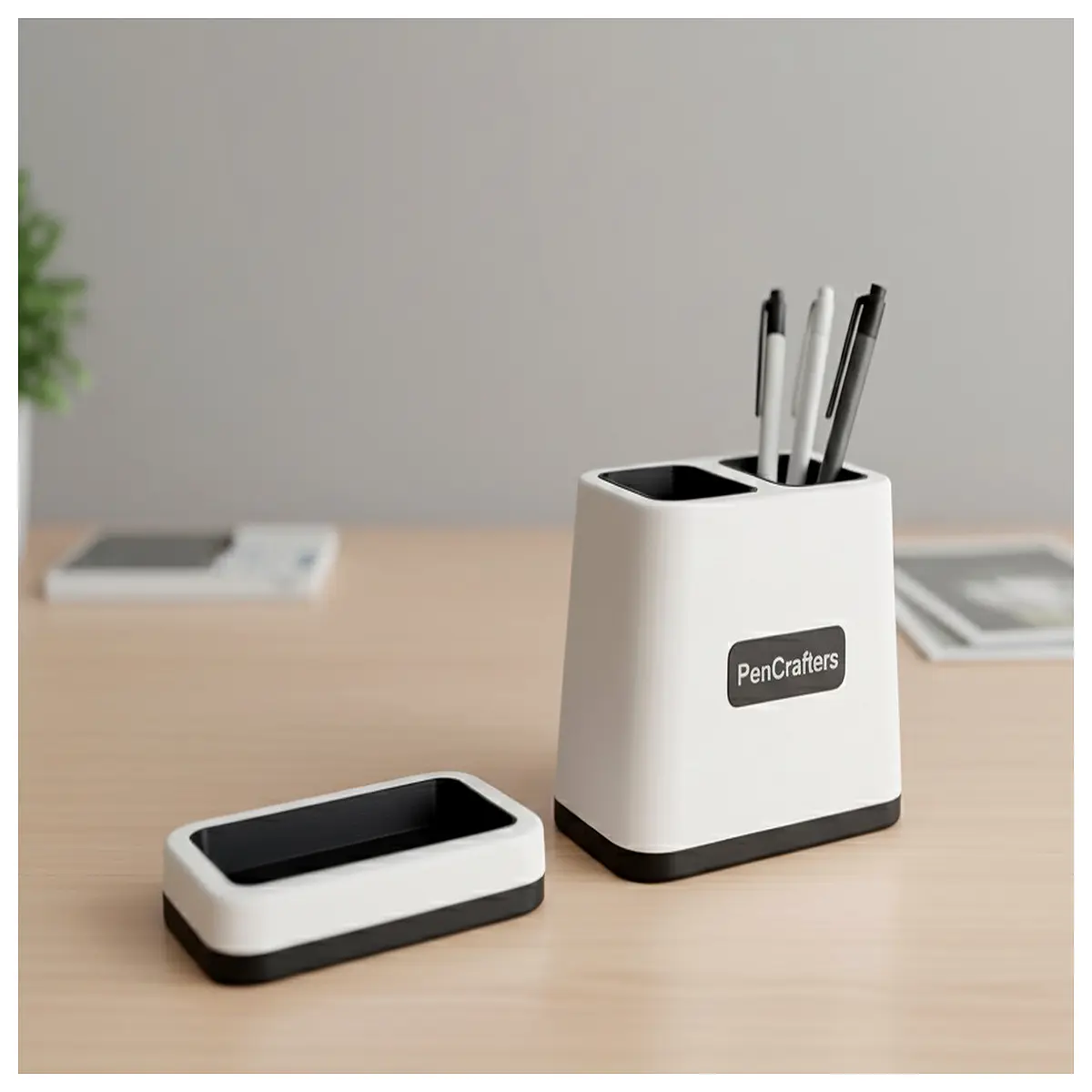 Modern Double Layer Pen Holder Storage Box Durable Organizer for Desk Office Supplies Creative Home Decor