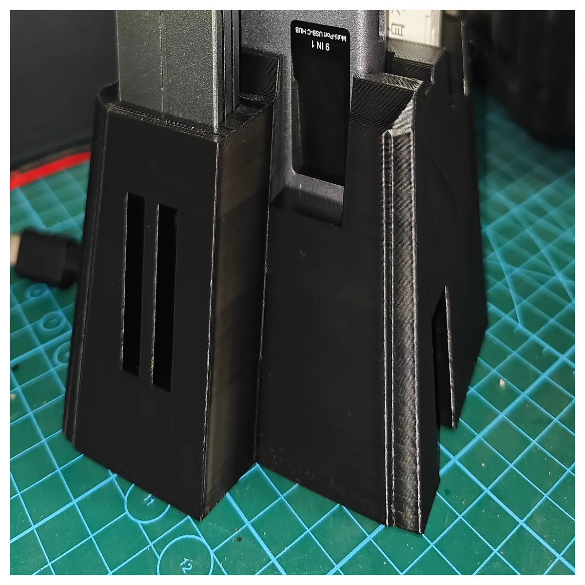 vertical dock with m 2 ssd storage compartment and wifi adapter holder for laptop organization