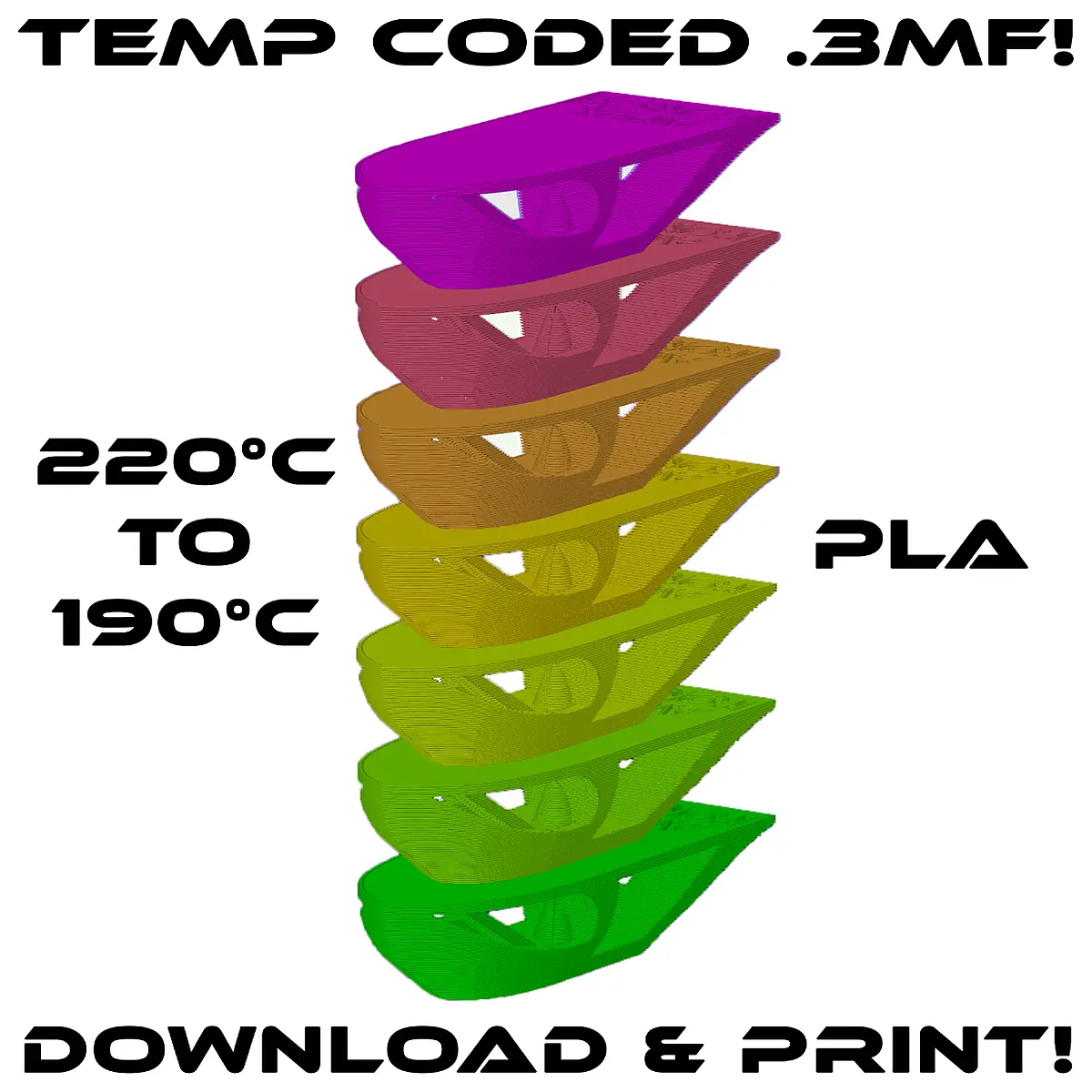 Benchy Inspired Temperature Tower 220 190 PLA Print 3D Printing Model Parts Architecture Assembly