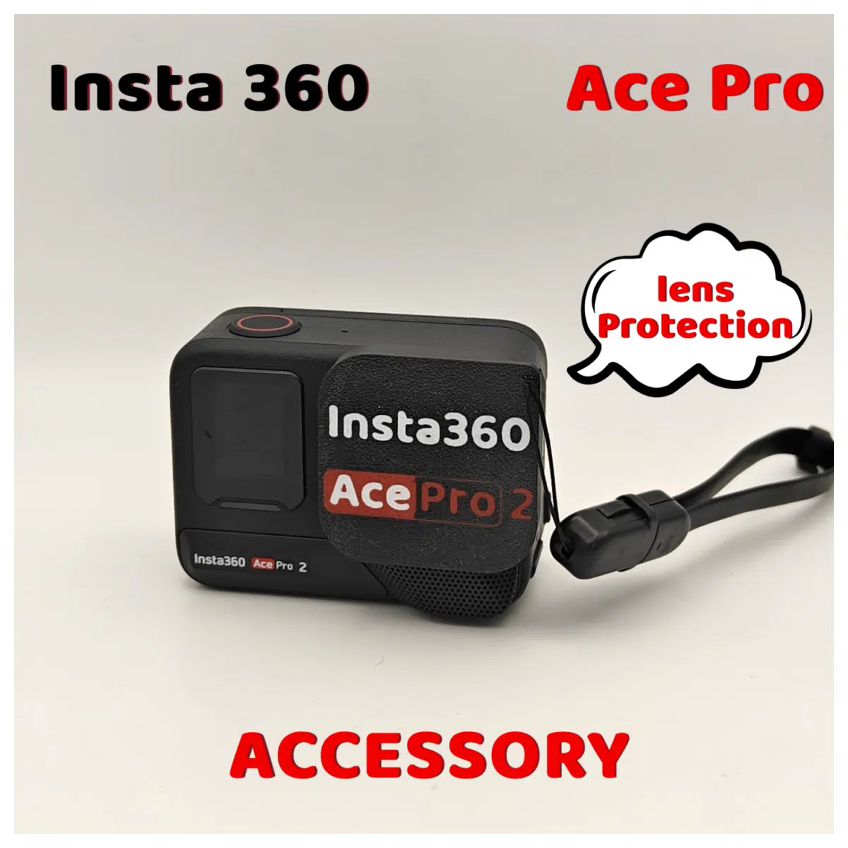 Ace Pro 2 Lens Cover Protection Cap with Lanyard Hole Lens Guard Accessory