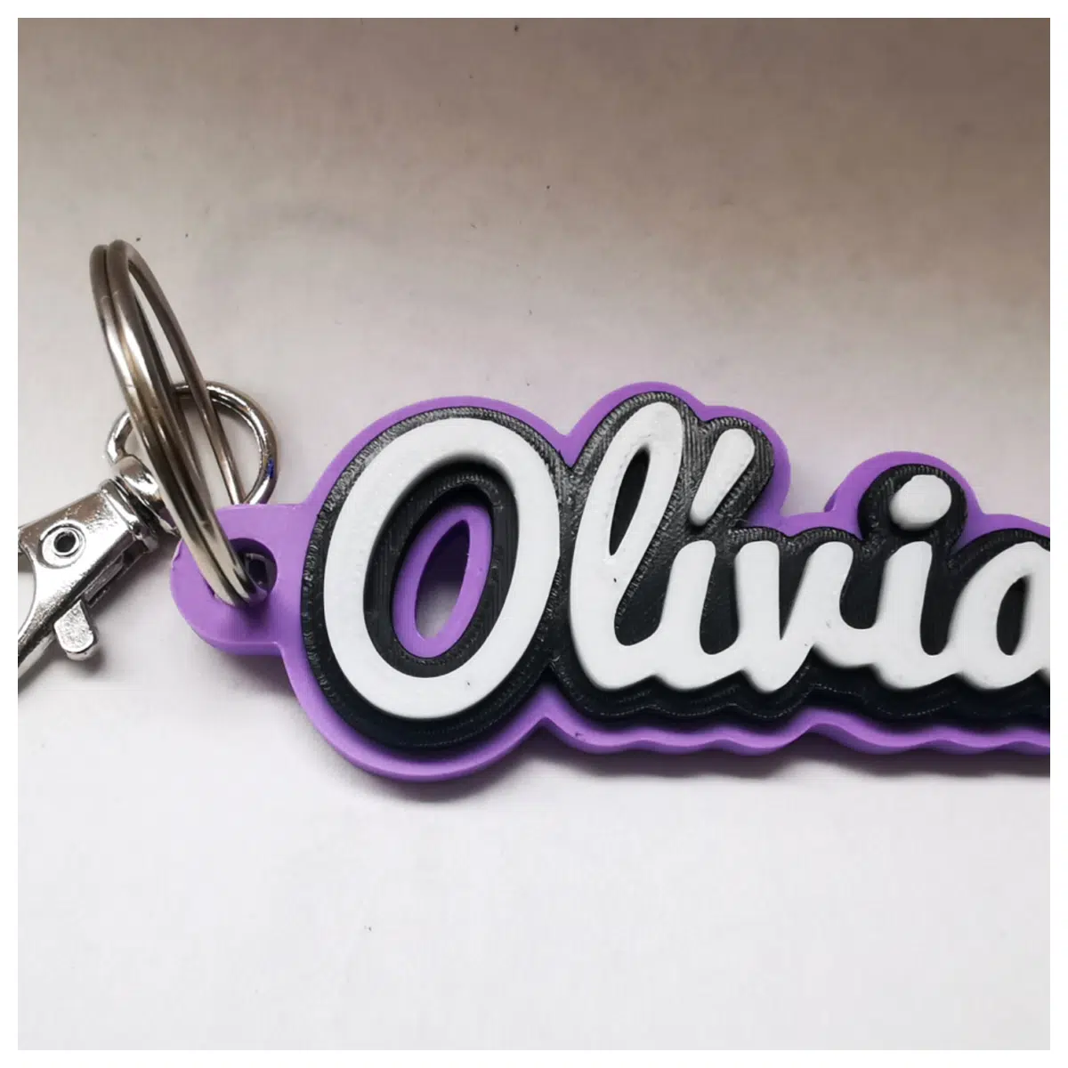 cute olivia keychain for bags personalized name charm leather key ring holder best friend