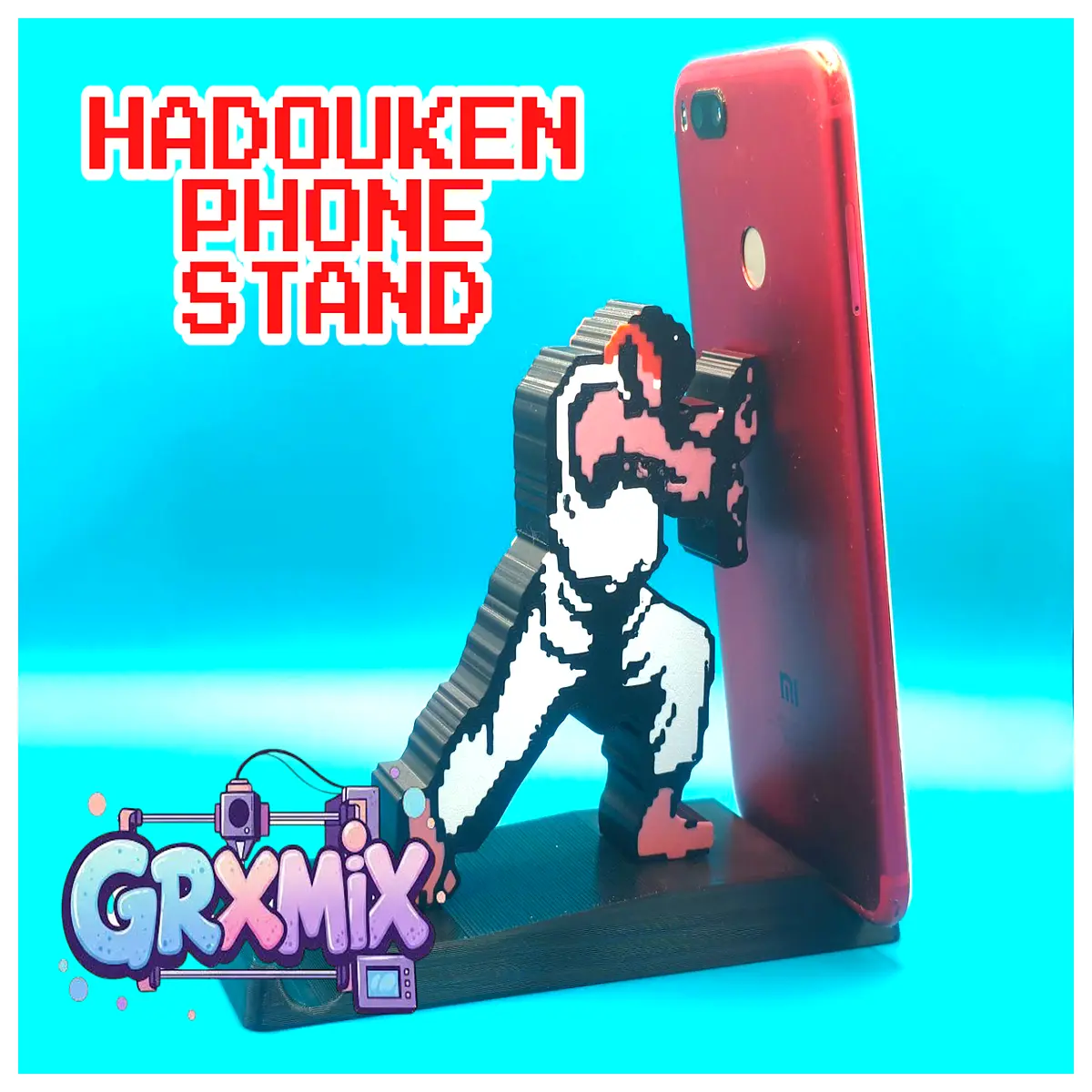 hadouken phone holder mount for gaming desk anime style adjustable grip for