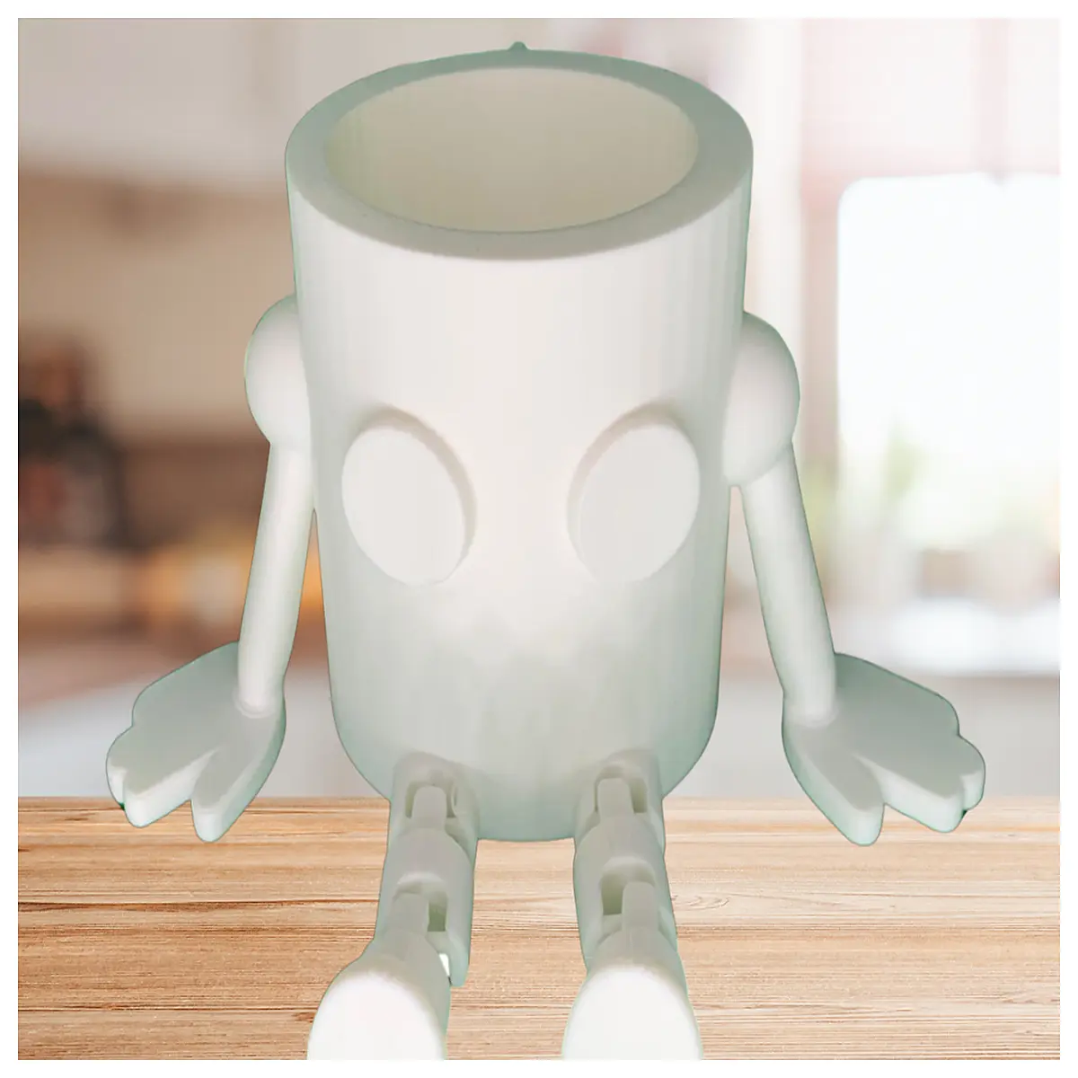 articulated joint mug companion desktop moving toy standing coffee cup holder funny office desk buddy interactive mug