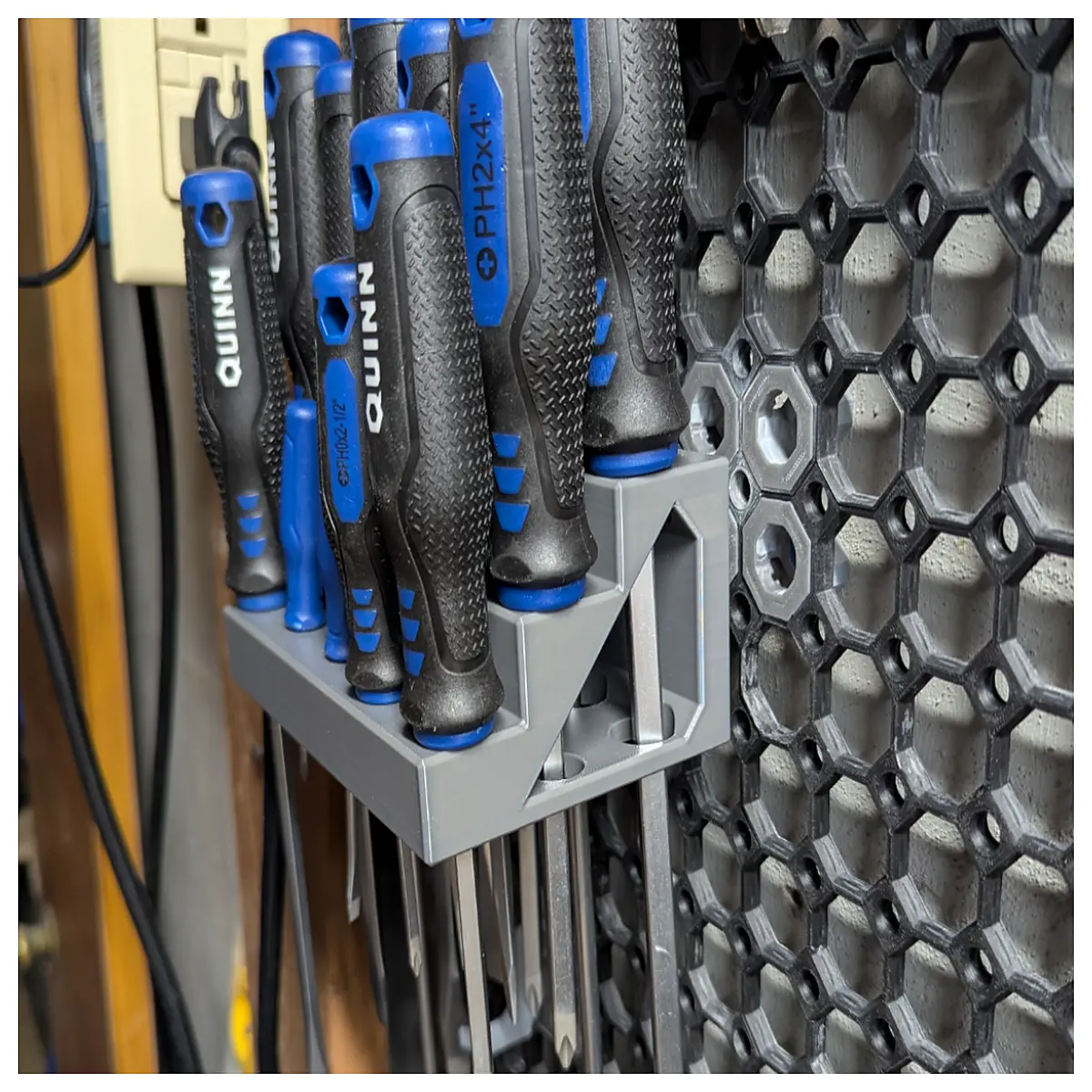 15pc magnetic screwdriver holder rack organizer for drill bits and tools storage wall mount