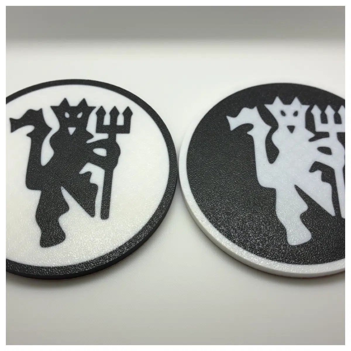 fc coaster black white rubber non slip drink mat for fans home bar decor
