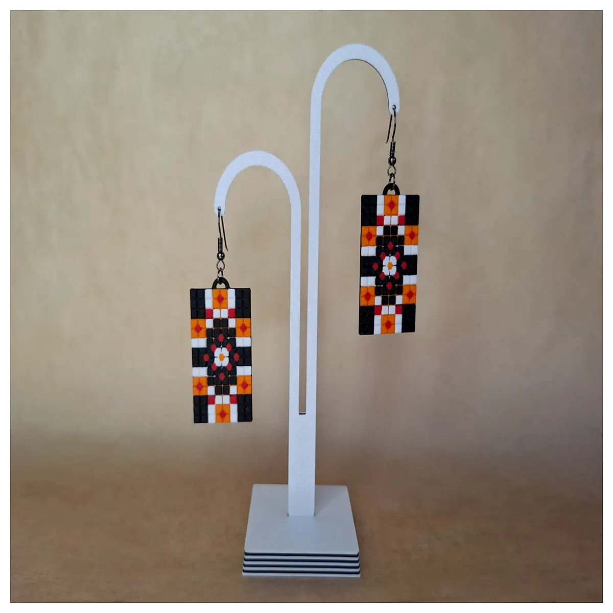 Sunflower Cross Earrings Ukraine Pixel Mosaic Jewelry Decorative Earrings Flower Design Girlfriend Best Friend