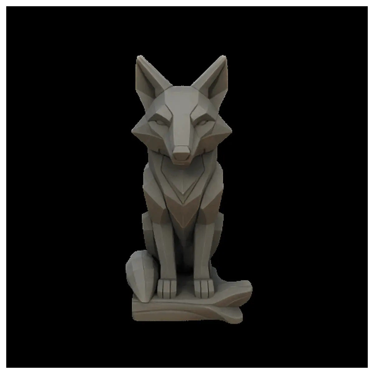 Low Poly Fox Statue Model 3D Print Pet Decoration Indoor Figurine Art Anime Collectible