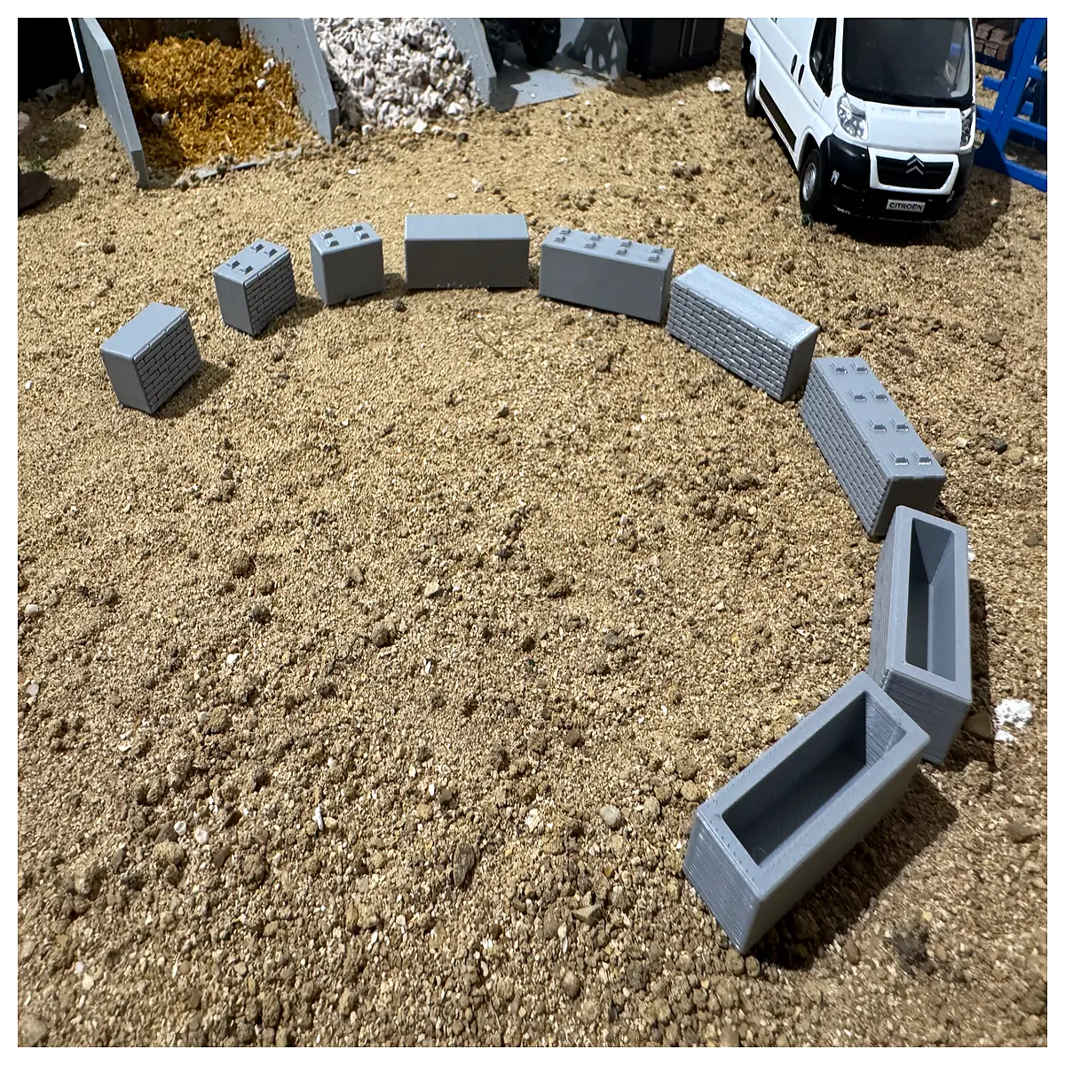 1 150 Scale Concrete Block Miniature Landscape Model Architectural Model Landscape Decoration Indoor Outdoor Decor Scale Building Toy