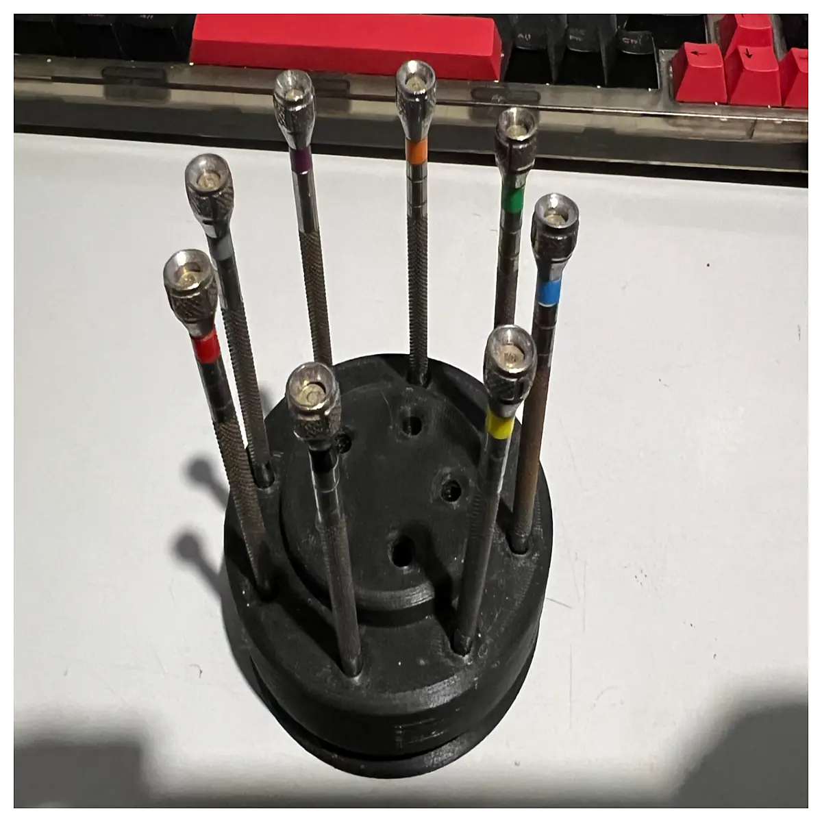 watch repair tool screwdriver with magnetic holder and rotating base for precision watchmaking