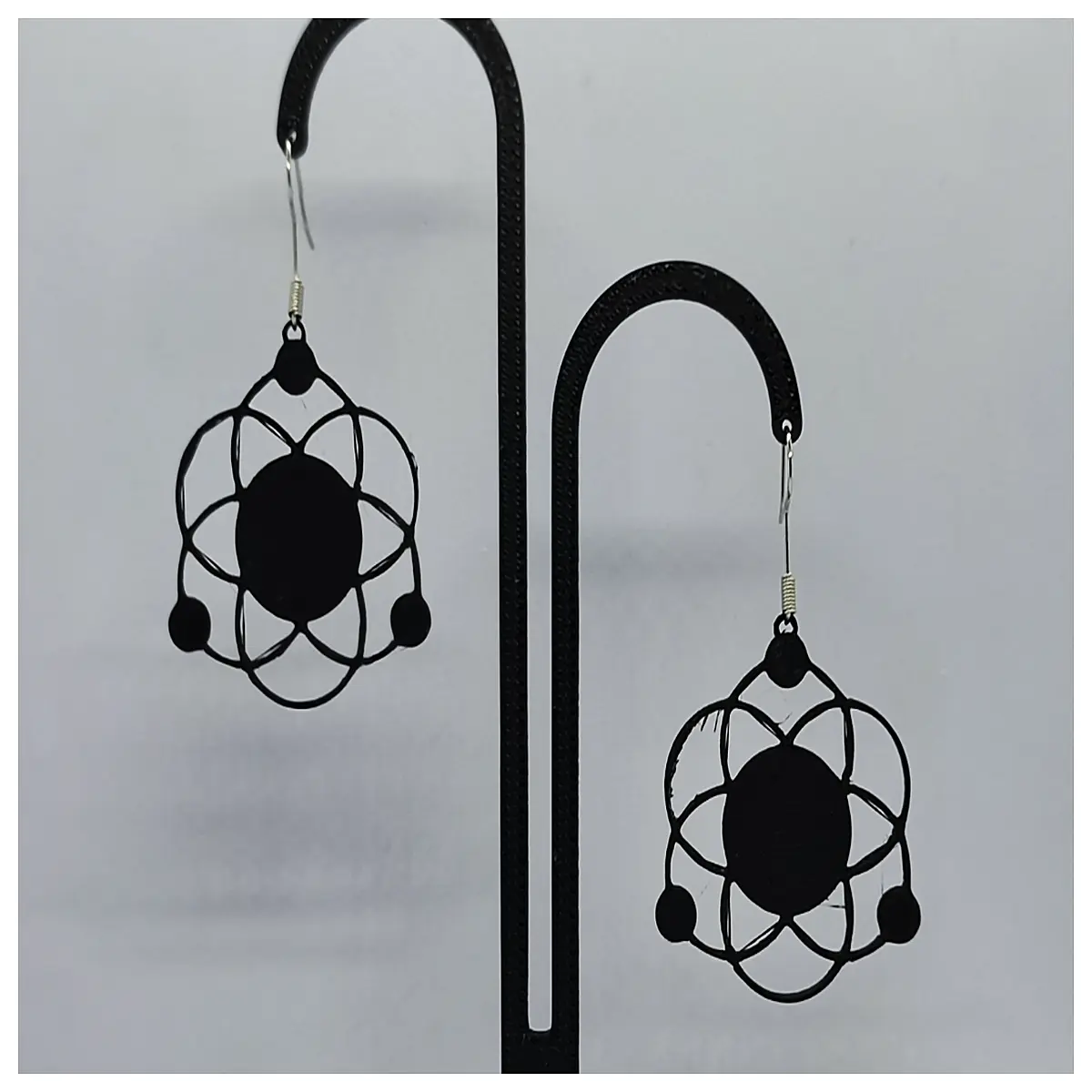 black flower earrings for women gothic jewelry dangle drop studs elegant dark aesthetic party accessories