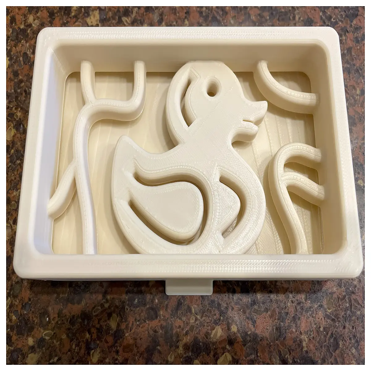 Duck Soap Pond with Tray Miniature Water Feature Bath Toy Kids Water Play Drip Fun