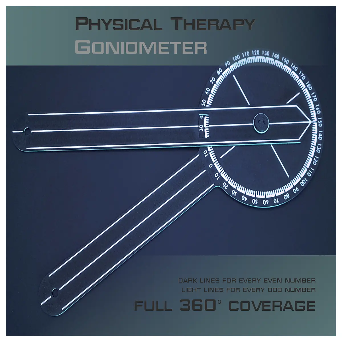 goniometer protractor for physical therapy range of motion measurement joint angle tool