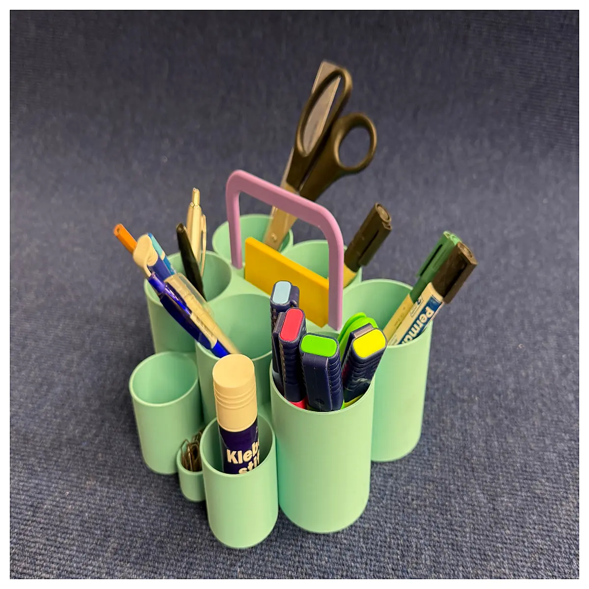 wooden desk organizer with pen holder and notepad vertical pencil cup for office supplies storage