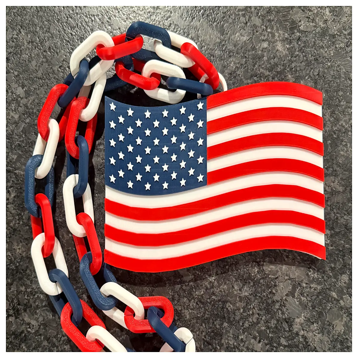 Flag Chain Patriotic Decor 4th of July Gift Flag Charm Independence Day Memorial Flag Chain