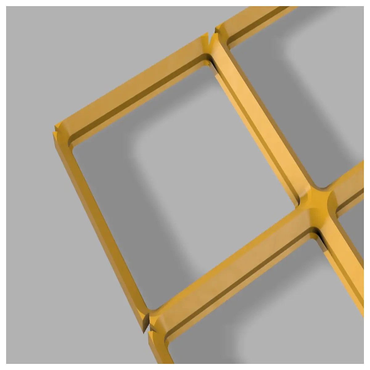 gridfinity 5x5 baseplate with x connector modular storage organizer system for drawers and workbench parts bin