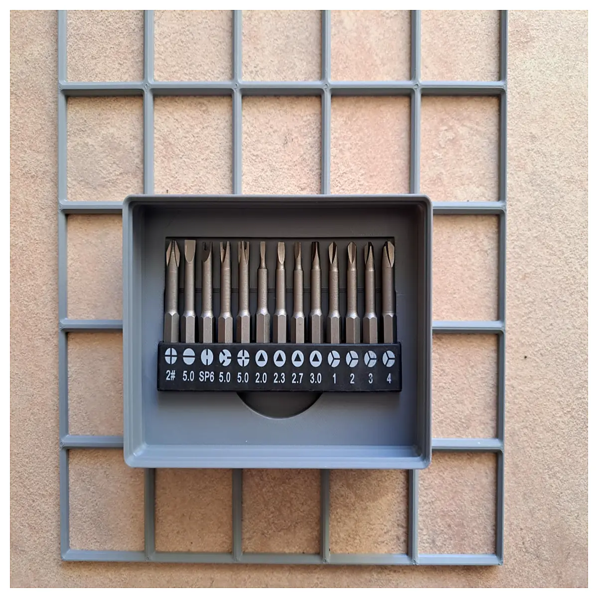 Gridfinity Screw Driver Head Grid Organizer 13 Heads Tool Storage DIY Projects Screwdriver Accessories