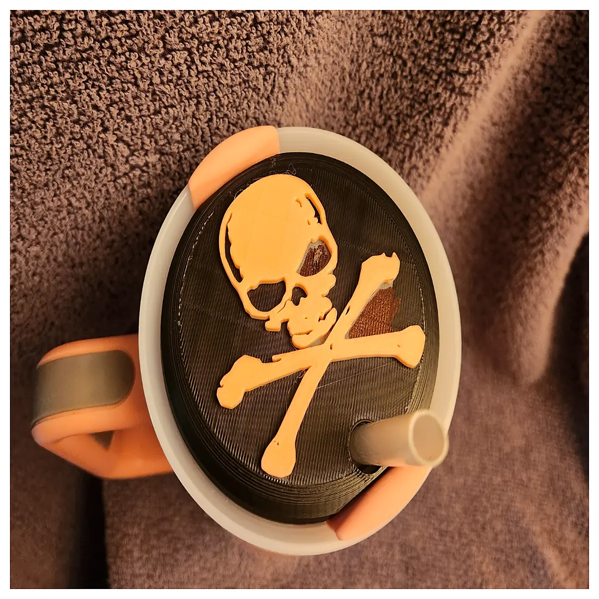 40oz Travel Cup Lid Skull Crossbones Skull Cup Lid Coffee Lid Insulated Lid Skull Design