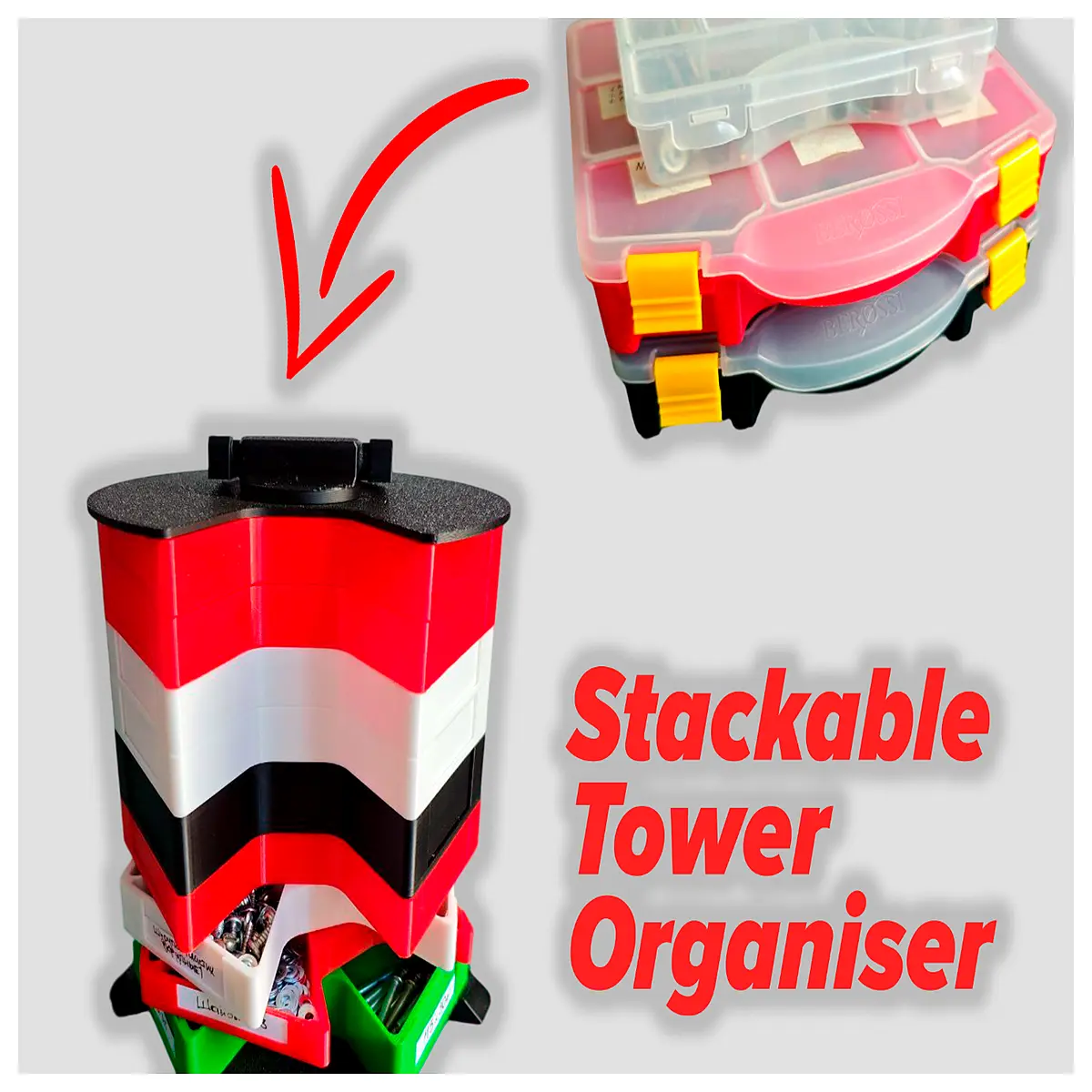 stackable tower organizer bins for closet shelves modular storage containers with lid space saving desktop organizer