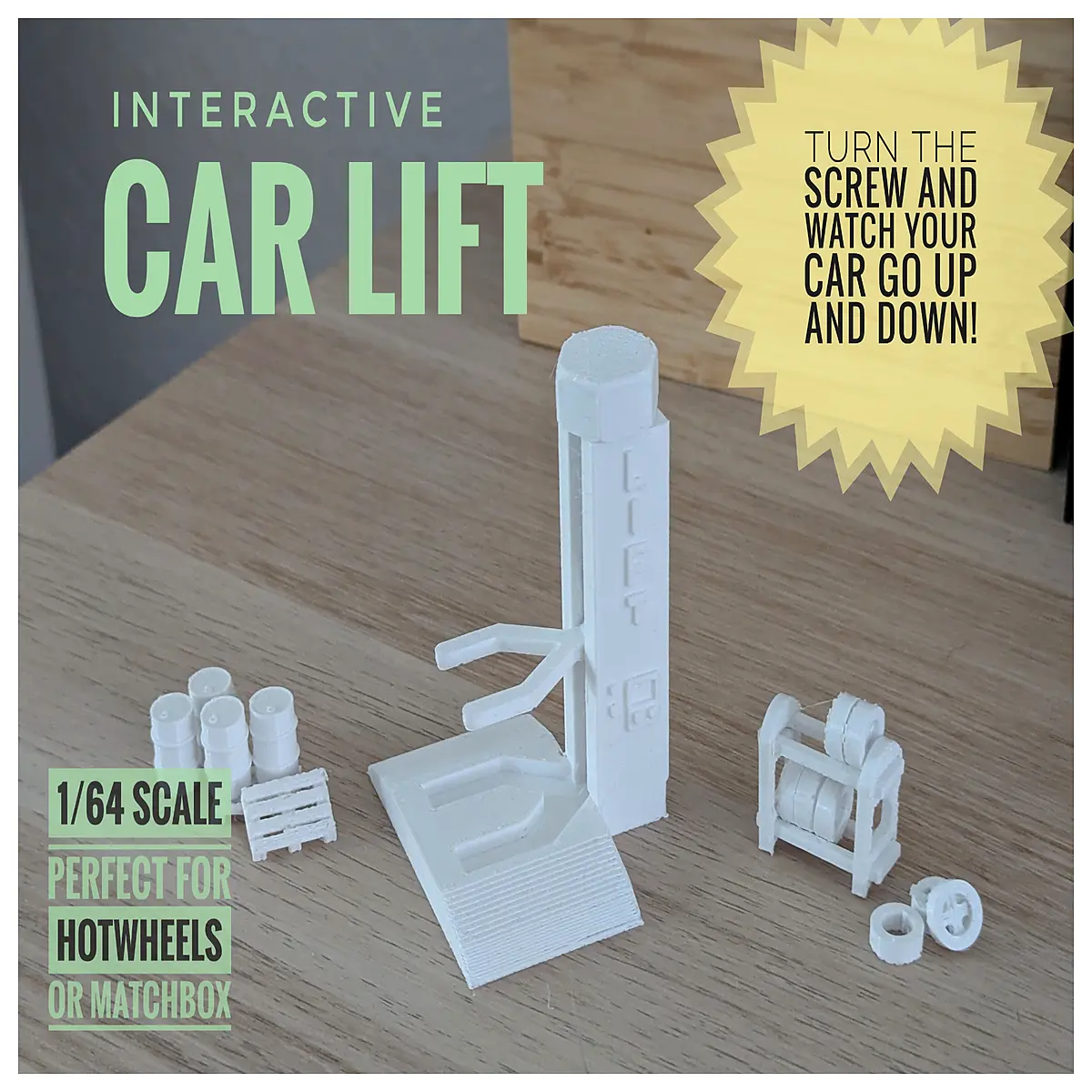 Car Lift 164 Scale Interactive Vehicle Repair Equipment Auto Parts Lifting System