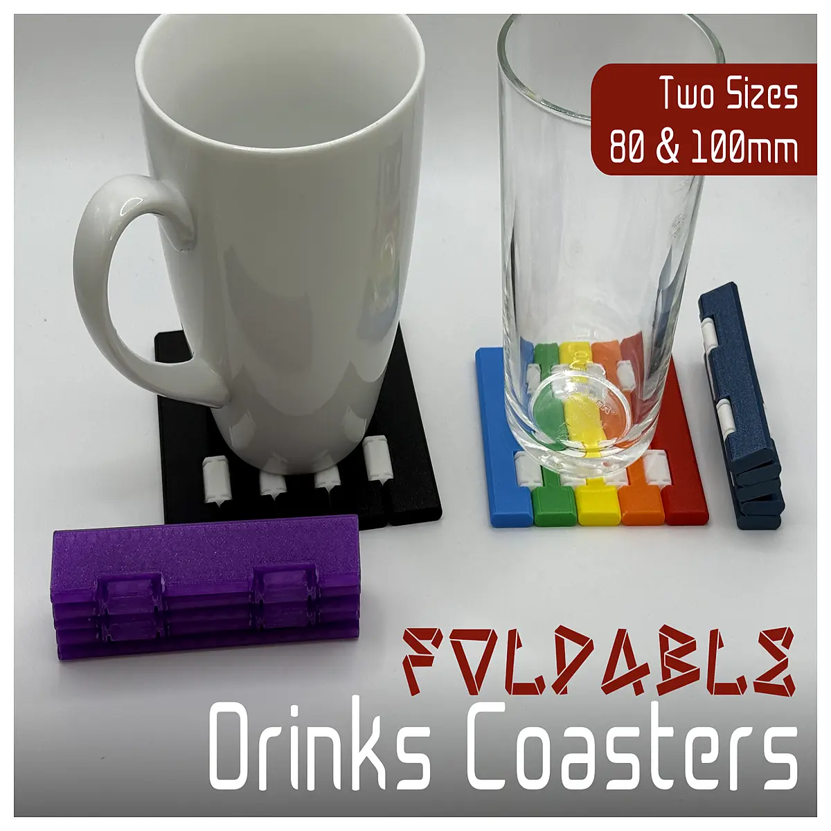 Foldable Coasters Desk Mat Spill Protector Coffee Cup Pad Non Slip Home Decor Lazy Person Gift Adjustable Coasters