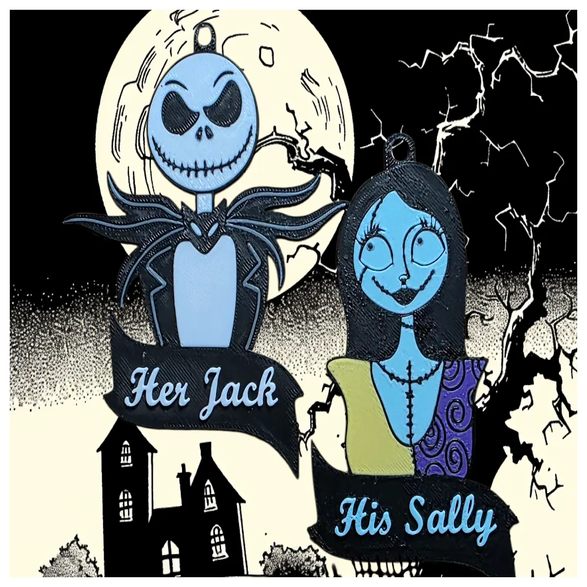 tim the nightmare before christmas jack and sally wall decals vinyl stickers for halloween home decor spooky party supplies