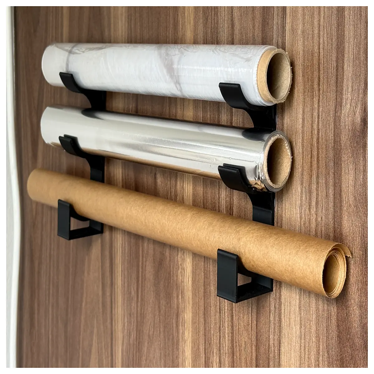Food Wrap Foil Baking Paper Storage Rack Wall Mounted Kitchen Organizer Baking Supplies Shelf Accessories