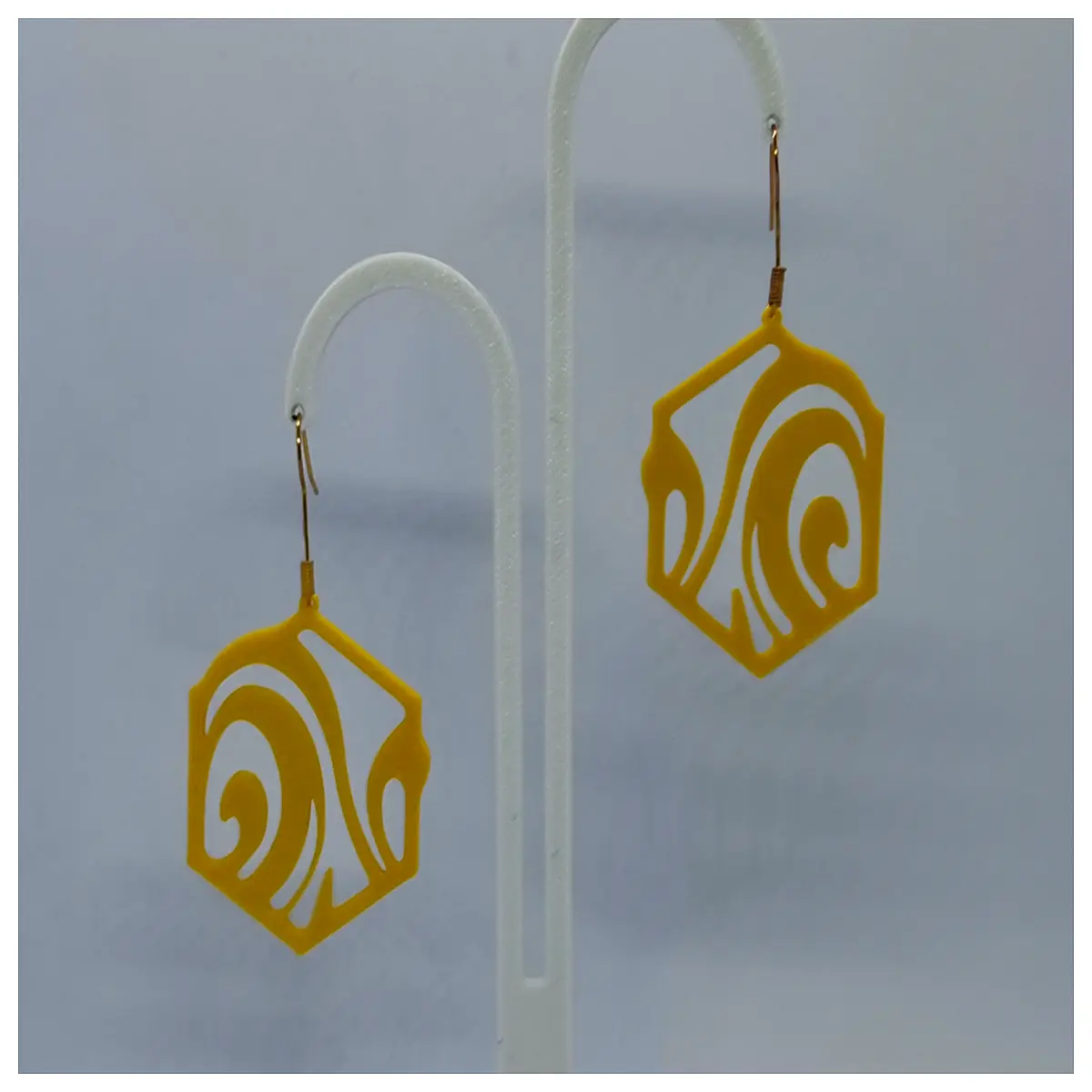 geometric hexagon hoop earrings modern minimalist silver hoops for women trendy curved dangle studs