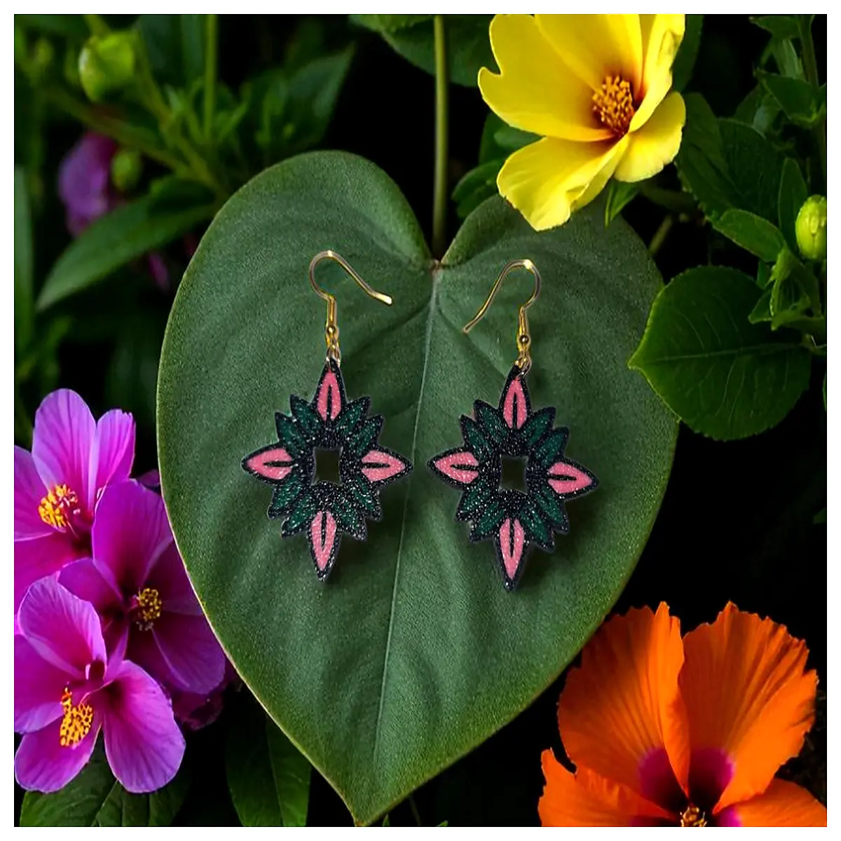Tropical Exotic Flower Earrings Romantic Vacation Style Elegant Women s Earrings Tropical Flower Jewelry Vibrant s Fashion Accessories