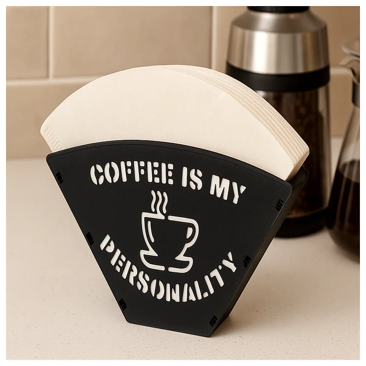 coffee filter holder drip storage rack for paper kitchen counter organizer