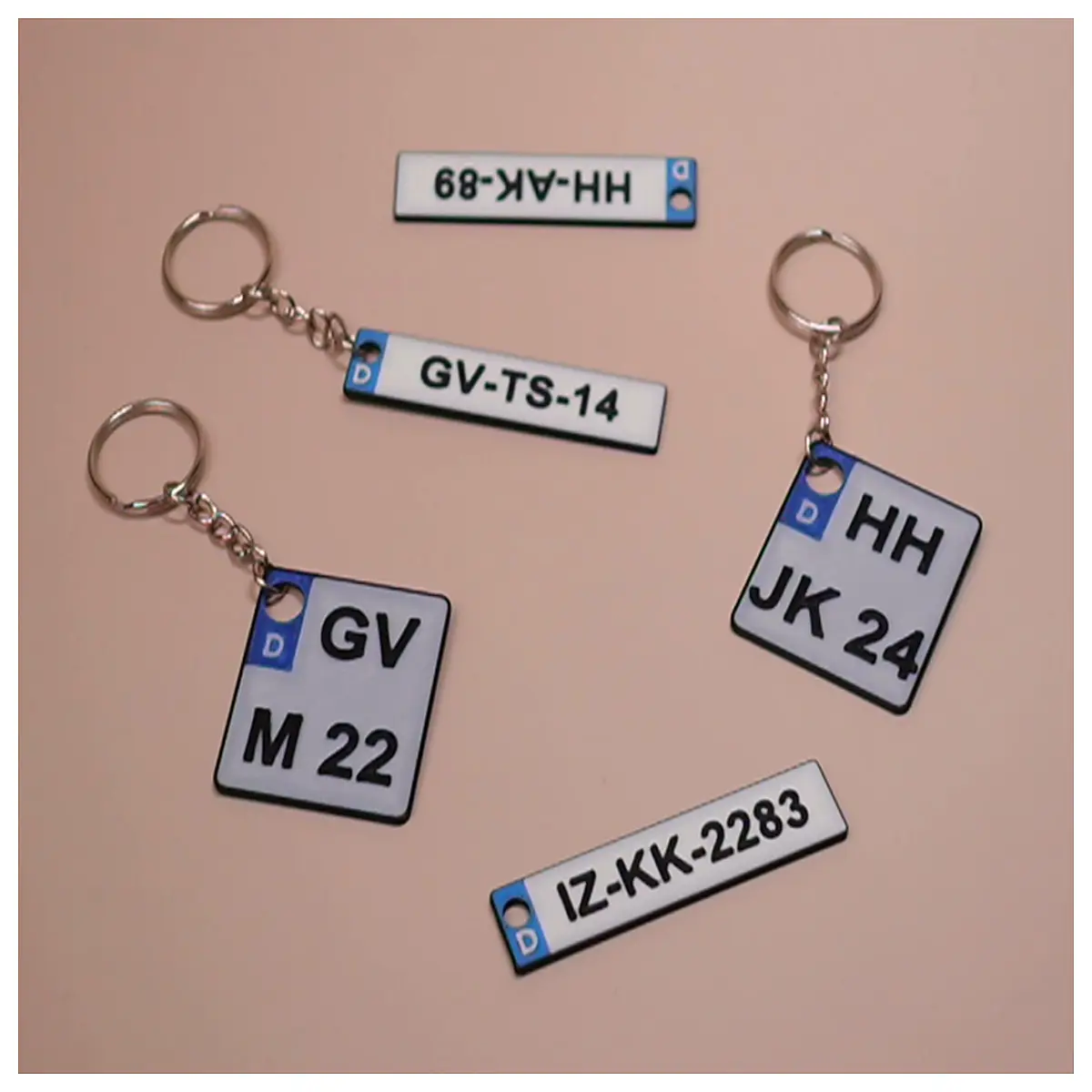 German License Plate Keychain Car Accessory Vehicle Key Holder Auto Decoration Car Key Parts