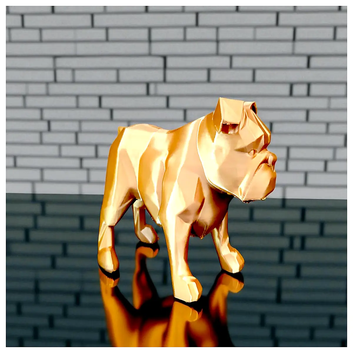 low poly french bulldog statue polygonal dog figurine geometric pet art decor modern minimalist bulldog sculpture for shelf