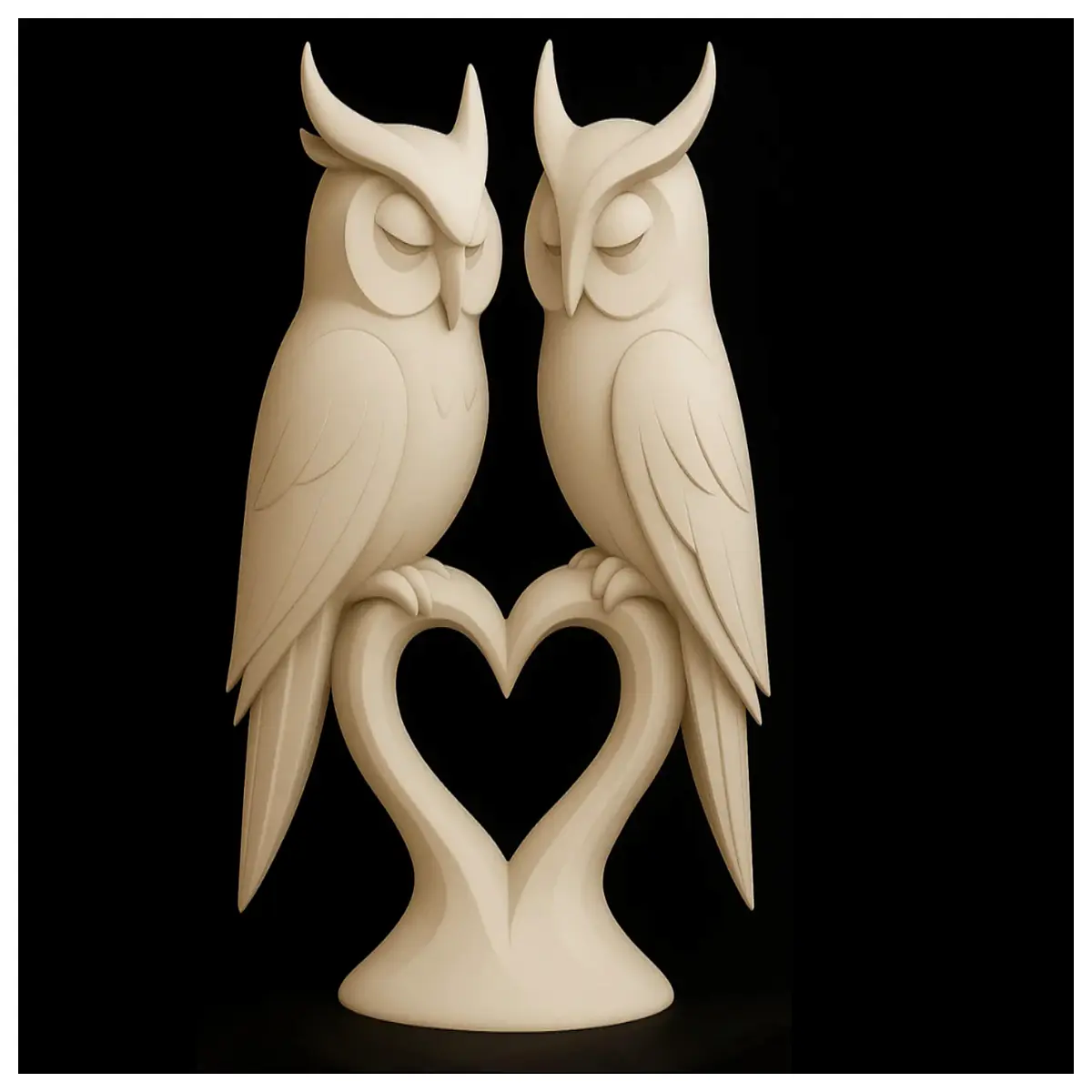 whimsical owl love wall art romantic bird couple poster for bedroom decor fantasy nature painting animal lovers